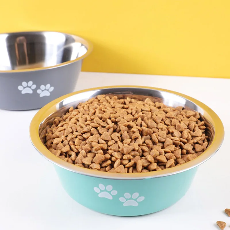 Миска для собак и кормушка для кошек Питомник Аксессуары Нержавеющая сталь Большая вместимость Питьевая и пищевая миска для собак и кошек Прочная и дешевая.