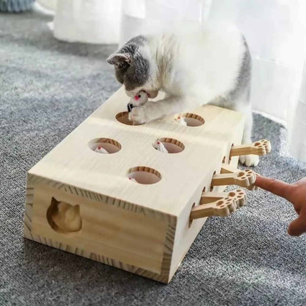 Новая деревянная игрушка для кошек Miaofairy прочная когтеточка 3-в-1 забавные игрушки