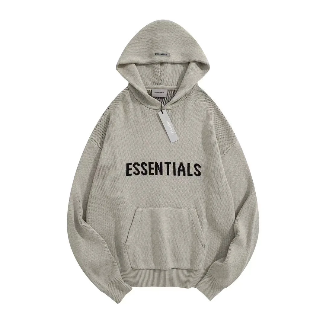 

Essentials Gebreide Trui Kanye West Hooded Mannen En Vrouwen Trui Trend Streetwear Oversized Casual Knit Hoodies