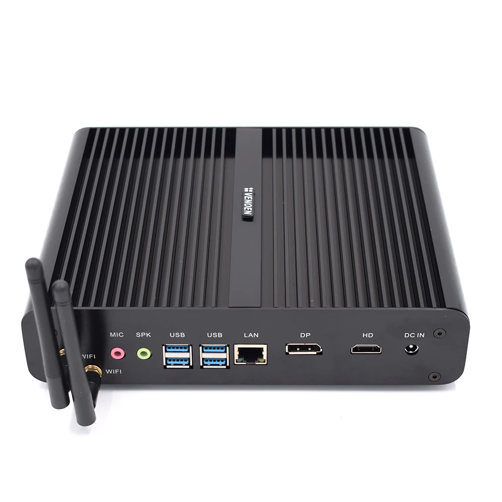 

Безвентиляторный Компьютер Intel Core i7 7500U Barebone, портативный мини-ПК Win10 Pro Linux DDR4 Ram, Настольный ПК