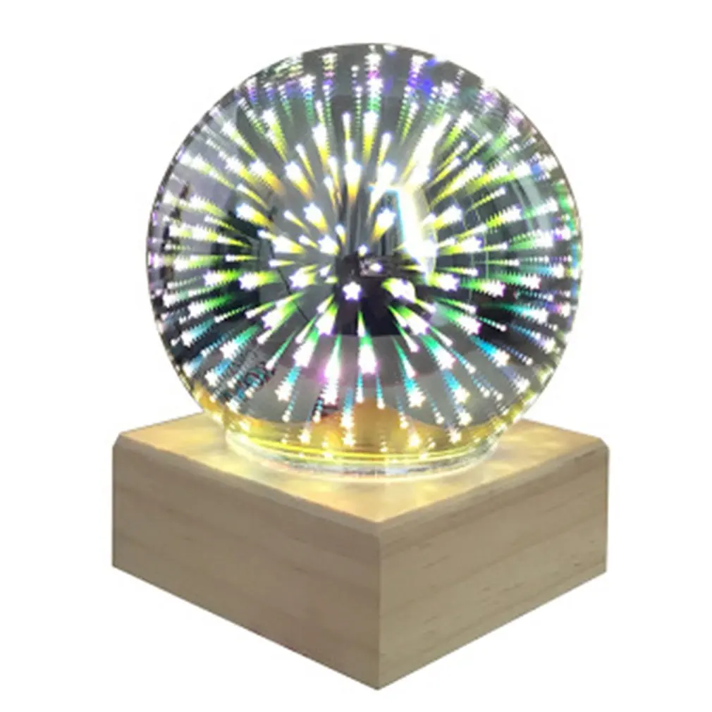 

3D Colorful Crystal Ball Crystal Night Light USB Plug-in LED Table Lamp Transparent Glass Couple Home Kids Gift