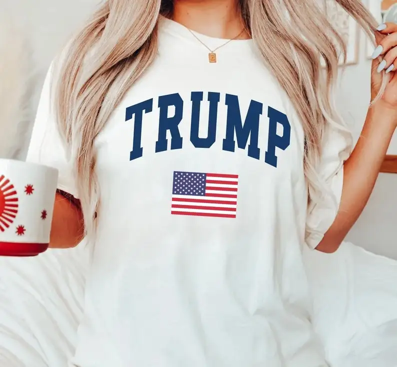 Футболка Comfort Colors Trump Pro с круглым вырезом республиканская голосовалка 2024 для