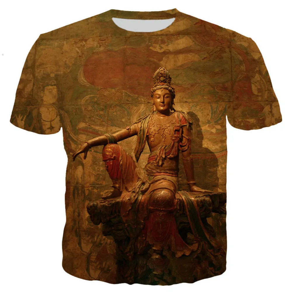 

2022 New Fashion Chinese Style Buddha 3D Printed Men's and Women's T-shirts Hip-hop Harajuku Streetwear Interesting Tops