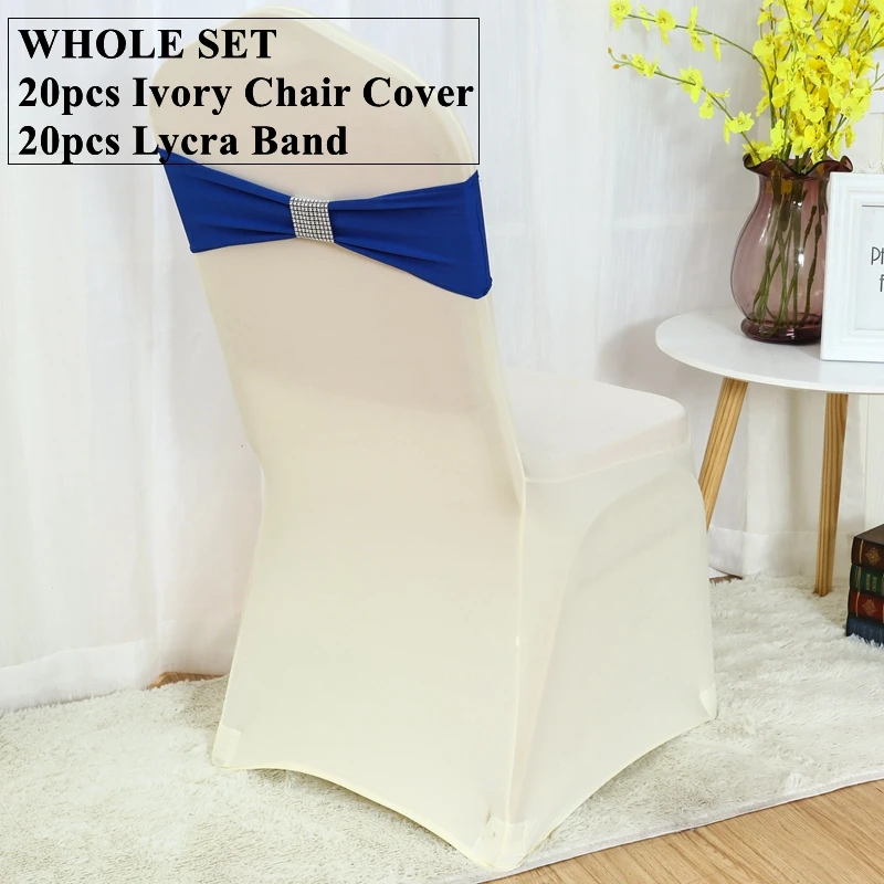 Cover With 20pcs Net Buckle Lycra Chair Band Sash Bow For Ba