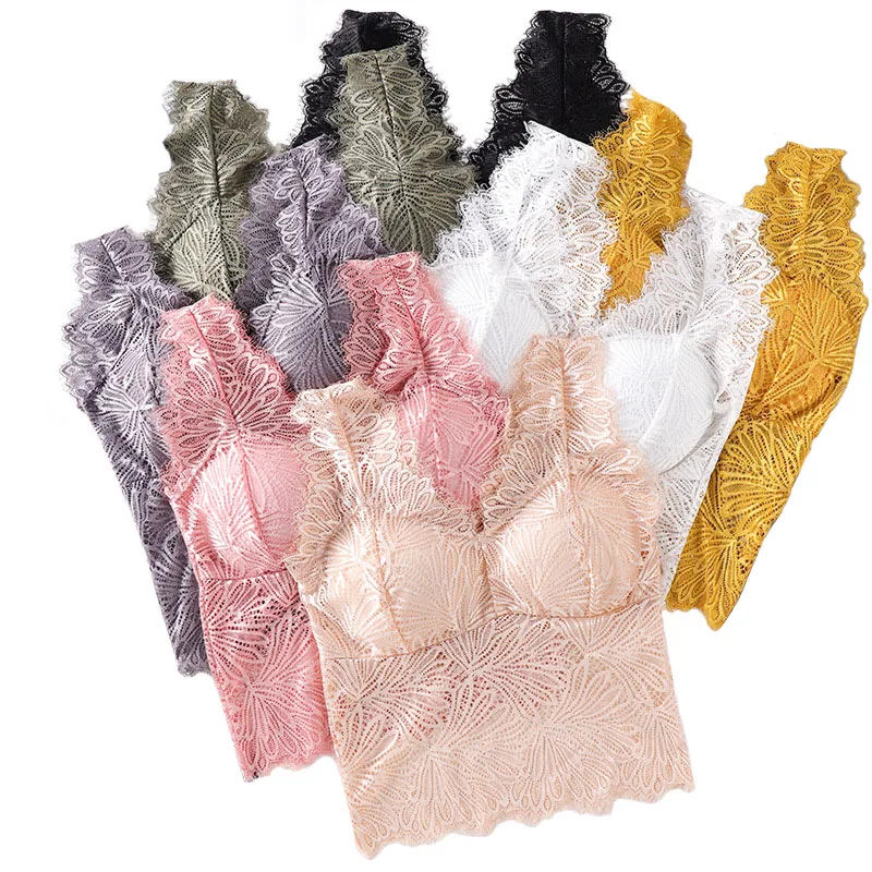 

Women Sexy Padded Tanks Top Wireless Female Floral Camisoles Ladies Lingerie Vests Tube Top Wire Free Comfortable Bra