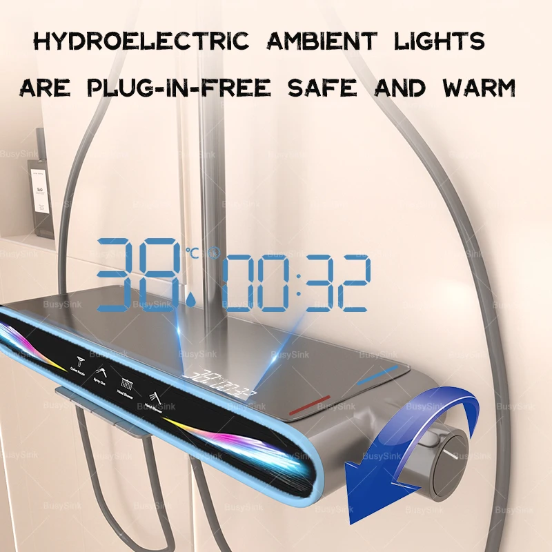 Душевая система BusySink серого цвета из латуни