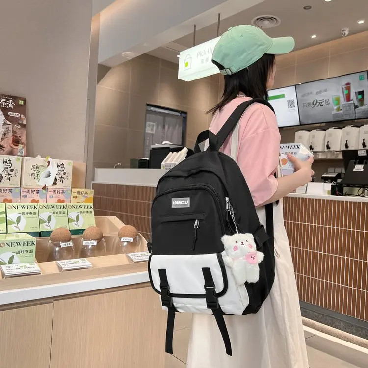 

Wonder Bags 2022 Classic Unisex Student School Nylon Shoulder Laptop Backpack Water Repellent Functional Zipper Strap Pocket