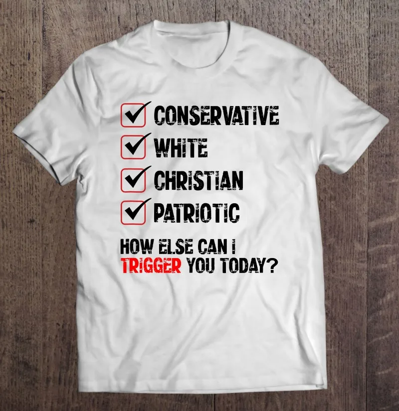 

Белая консервативная футболка с триггером, футболка для мужчин, Мужская Дизайнерская одежда, индивидуальная печать на заказ, футболка с соб...