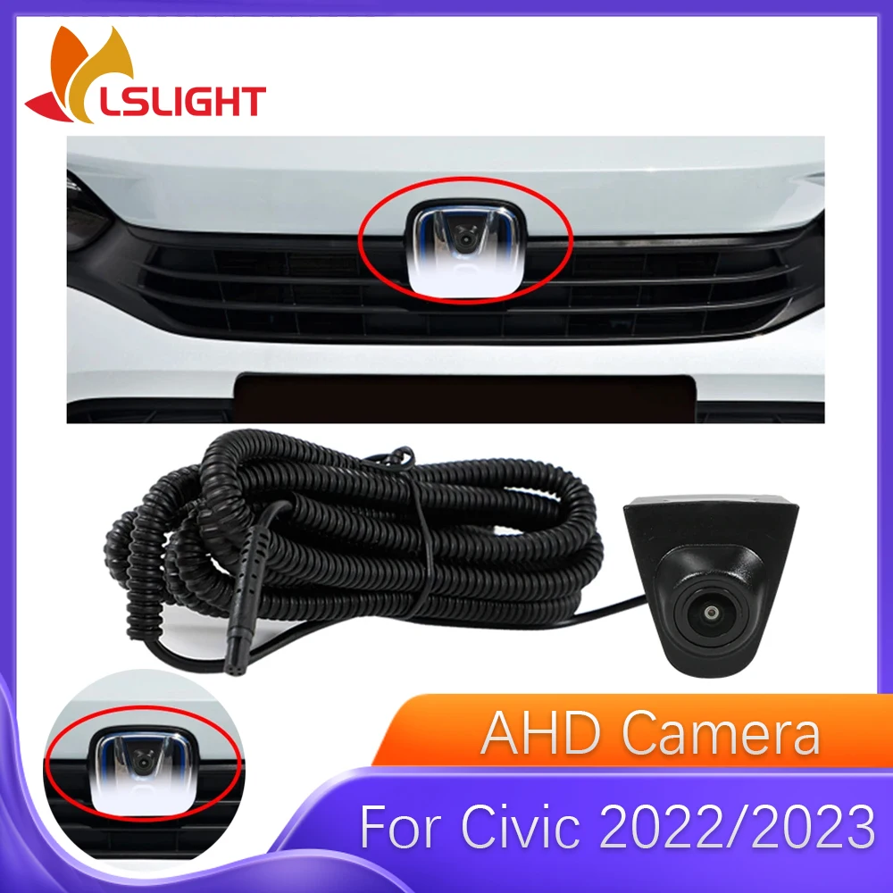 

Автомобильная камера переднего вида для Honda Civic 2022 2023, AHD HD, OEM-камера ночного видения «рыбий глаз» 150 ° Система мониторинга хромированной парковки