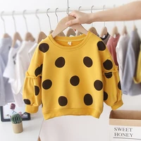 childrens clothing girls long sleeved sweater spring and autumn models baby girl polka dot knitted long sleeved sweater