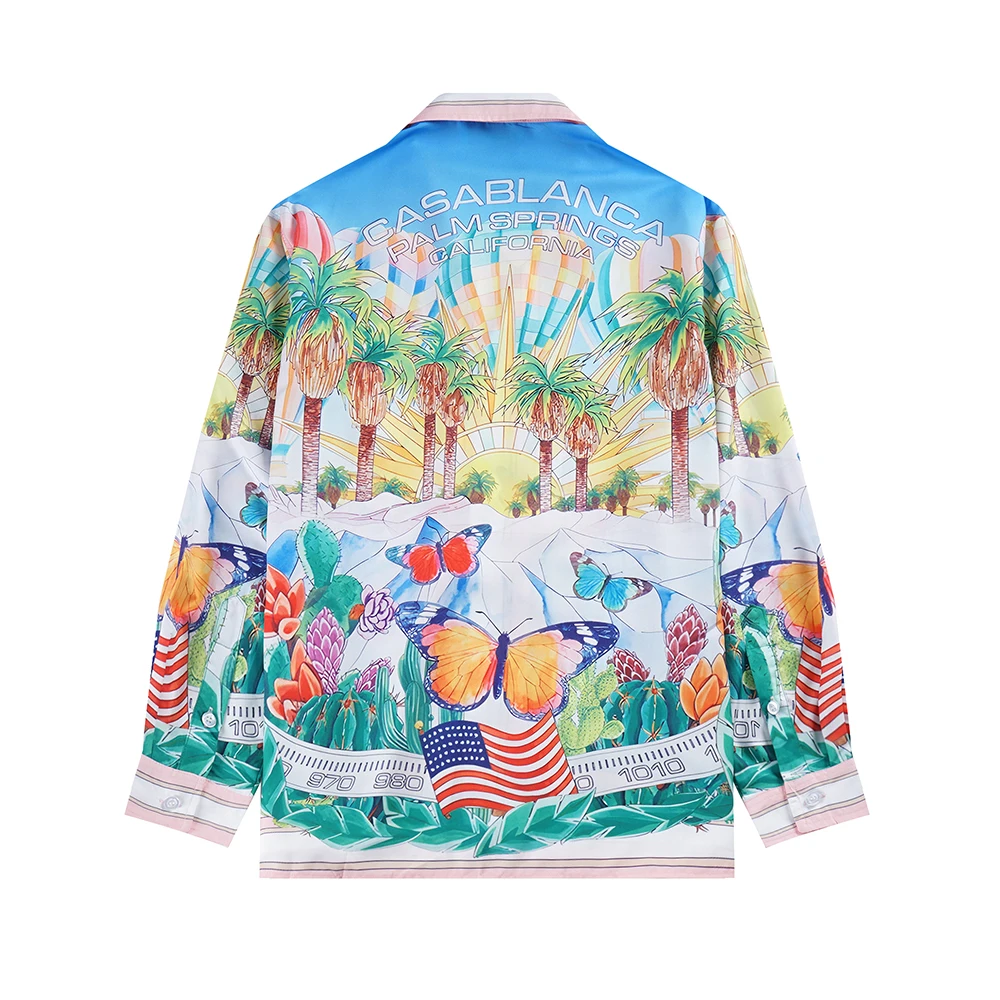 

Camisas De Hombre Casablanca Shirt for Men Long Sleeve Thin Fabric Hawaiian Tank Tops Ropa Oversized Y2K Summer Clothes