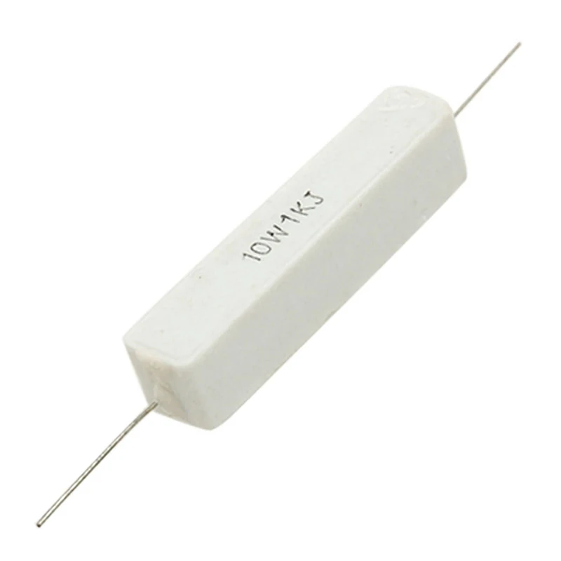 

10 Pcs 1K Ohm 5% Ceramic Cement Power Resistor 10W Watt