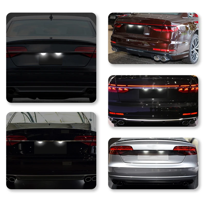 2 Шт. Светодиодные Фонари Номерного Знака Audi Без Ошибок Canbus Для A3 A4 S4 RS4 B6 B7 A6 RS6 S6 C6 S5