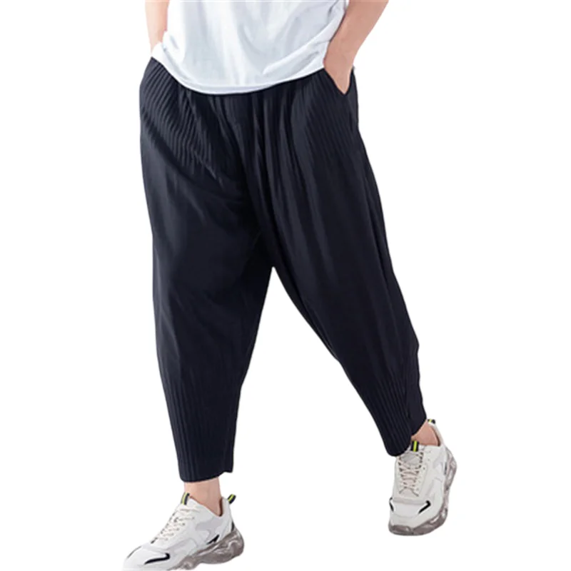 

Miyake Pleated Wide-leg Harem Casual Pants 2023 Spring and Autumn Loose Casual Sports Pants Breathable Low-crotch Pants Trend