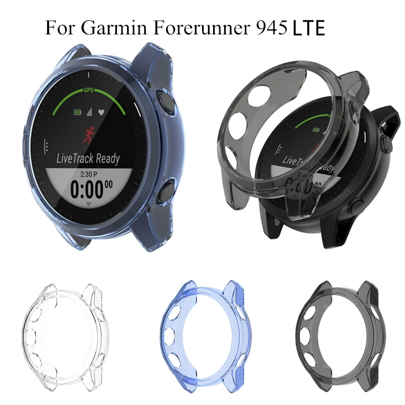 

Soft Silicone Protection Case For Garmin Forerunner 945 LTE Smart Watch Protector Frame Cover TPU Bumper For Forerunner 945LTE