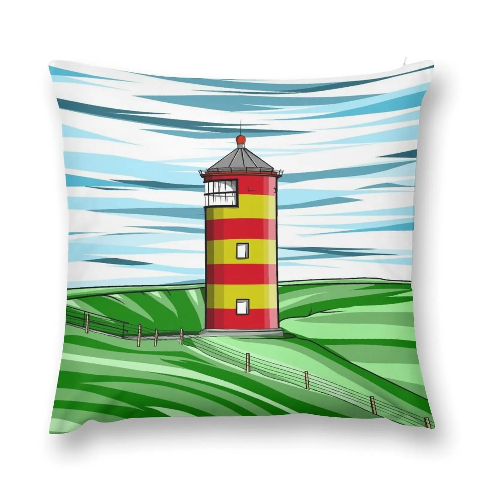 Pilsum Lighthouse Pilsumer Leuchtturm Германия Декоративная подушка Наволочка Подушка Осенняя