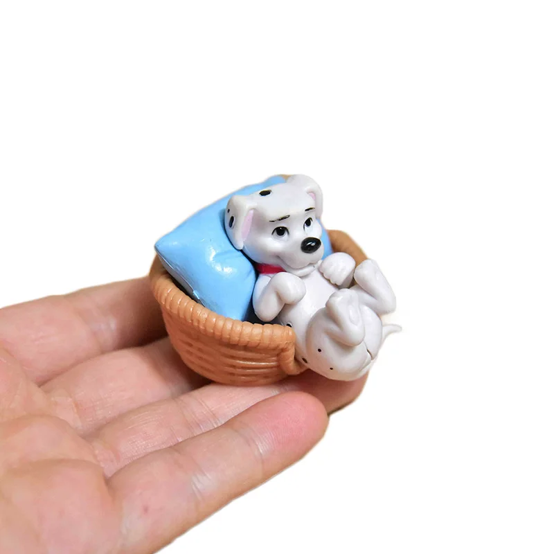 

Disney Anime 101 Dalmatians Doll Toys 5cm PVC Dalmatian Sleeping In The Basket Action Figure Toys Cute Gifts for Kids Funny