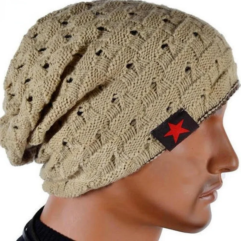 

Fashion Men Knit Beanie Reversible Baggy Cap Skull Chunky Winter Hat Best Sale Warm Winter Hats Bonnets Wholesale Beanie Hat