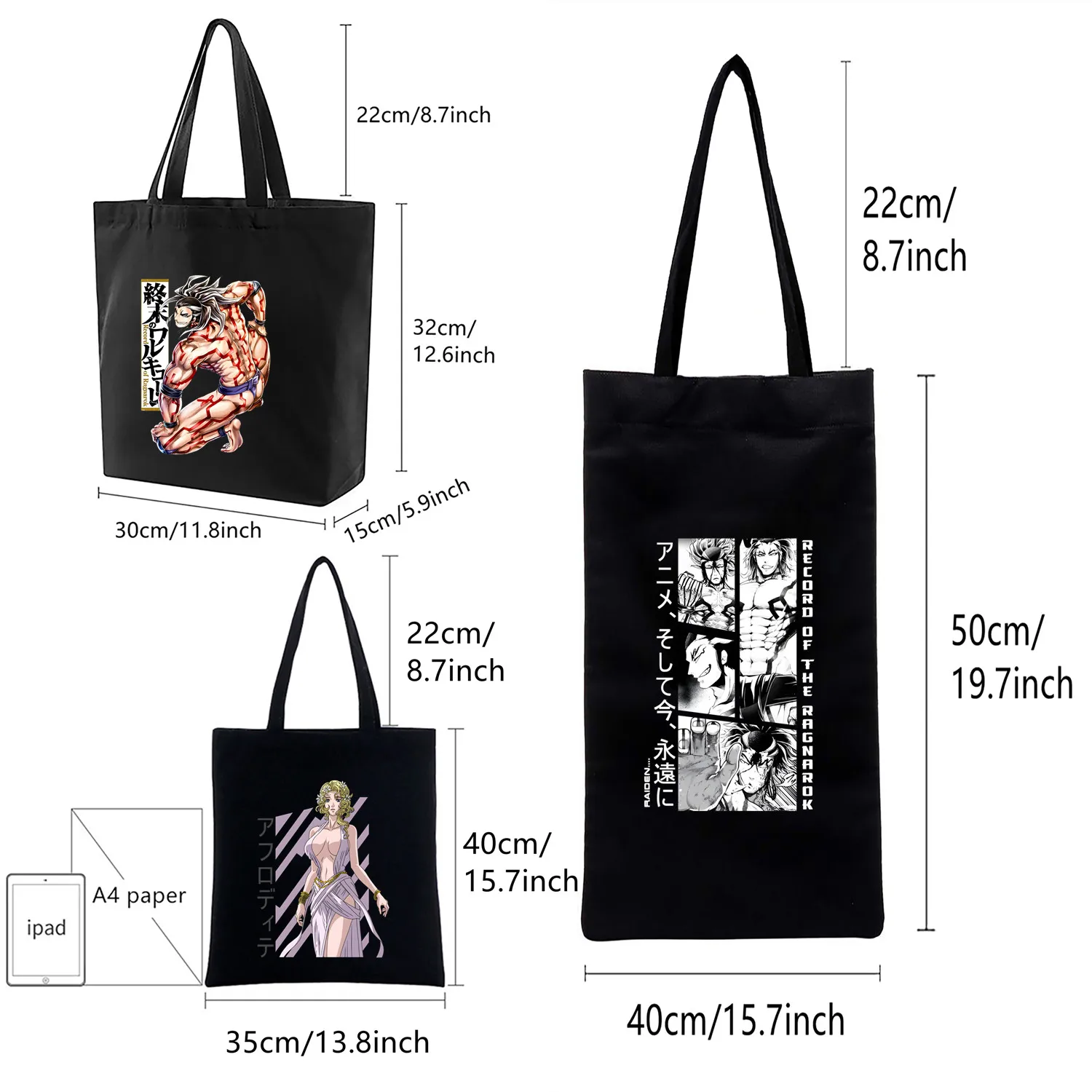 

Record of Ragnarok Buddha Manga Female Girl Tote Eco Harajuku Shopper Shoulder Bags Shopping Canvas Bag