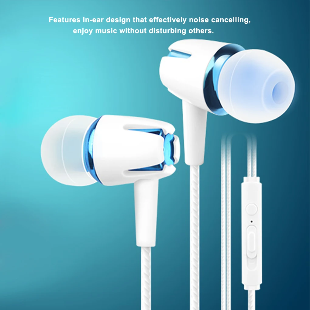 

Wired Earphone In-Ear Noise Reduction Portable Travel Sport Video Game Universal Headphone with 3 5mm Jack Glod
