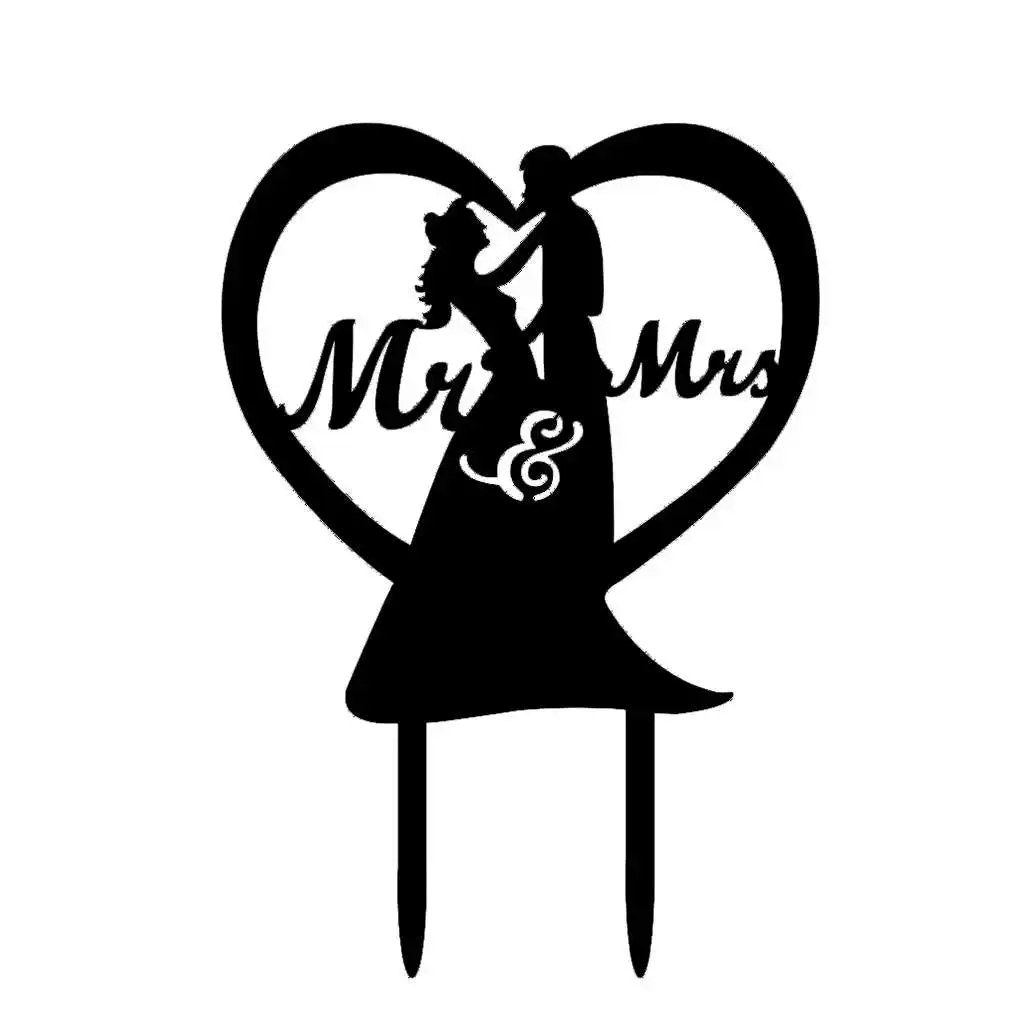 

Wedding Cake Topper Bride Groom Mr Mrs Wedding Decorations Acrylic Black Cake Toppers Mariage Party Supplies Adult Favors