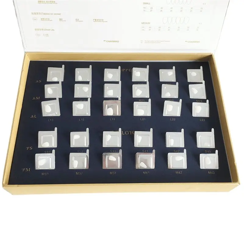 

1Box Dental Composite Porcelain Veneers Upper Lower Ultra-Thin Anterior Tooth Whitening Material Tool Kit 30Pcs/Box