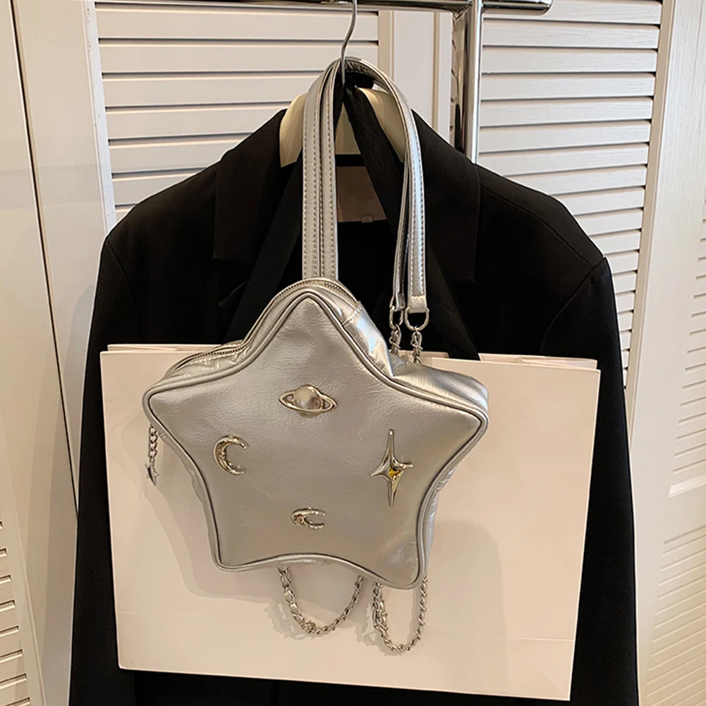 

Сумка-тоут женская из экокожи, Роскошный дизайнерский клатч большой вместимости через плечо со звездами, простая Сумочка для офиса и путешествий