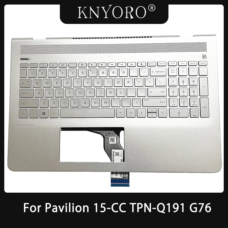 

NEW US/Thai/LA Keyboard For HP Pavilion 15-CC TPN-Q191 G76 Laptop Palmrest Upper TopCase Silver 857799-001 927870-001 929865-001