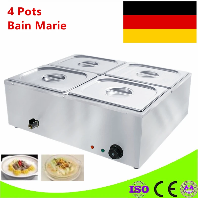 

220V Stainless Steel Food Bain Marie Commercial Buffet Insulation Deep Soup Stove Food Warmer Machine For Kitchen Appliance