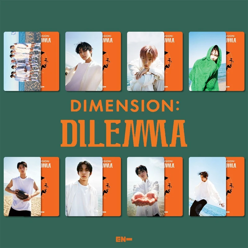 

8Pcs/Set Kpop ENHYPEN LOMO Cards Photocards New Album DIMENSION : DILEMMA Double Side Self Made HD Postcard For Fans Collection