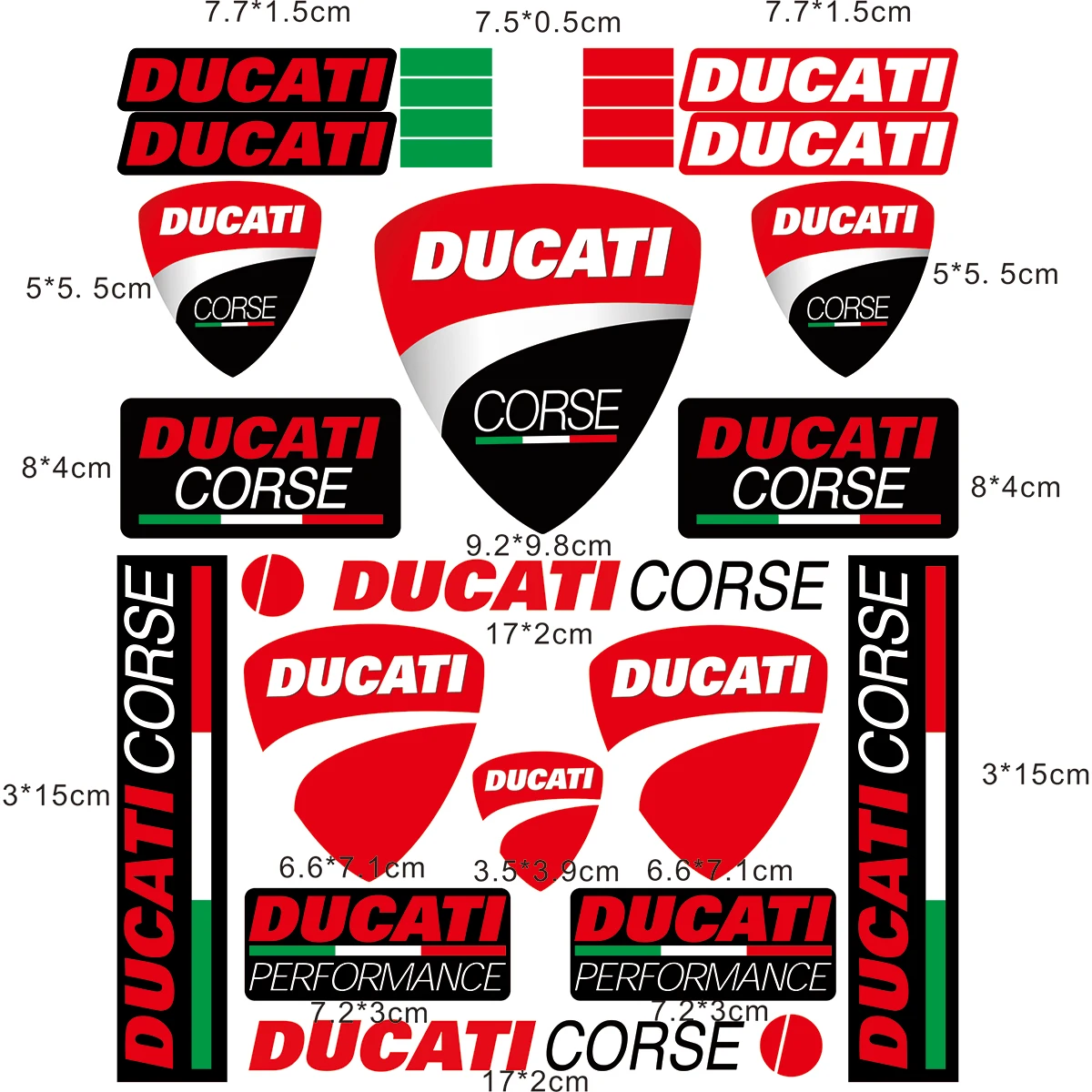 

1 Set Reflective Ducati Sticker Decals Vintage Monster Scrambler Italian Corse Logo for Ducati Multistrada Performance 821 620