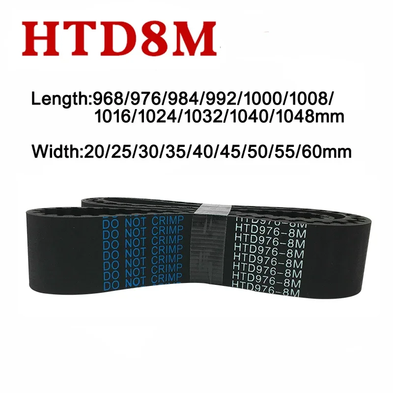 

HTD 8M Rubber Timing Belt 968/976/984/992/1000/1008/1016/1024/1032/1040/1048mm Industrial Transmission Synchronou Belt Arc Tooth