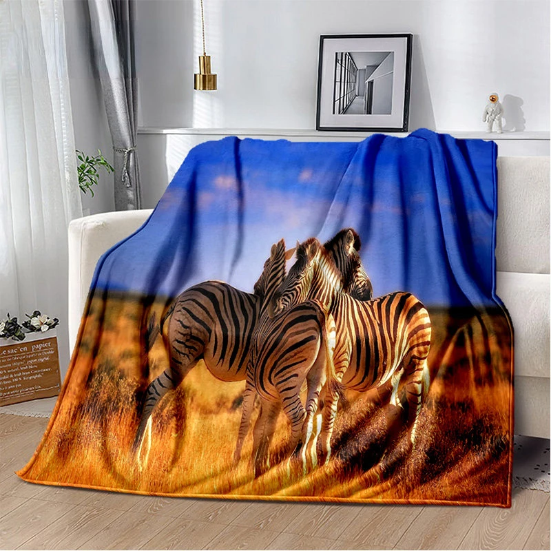 

Wild Animal Zebra Soft Plush Blanket,Flannel Blanket Throw Blanket for Living Room Bedroom Bed Sofa Picnic Cover Bettdecke Kids