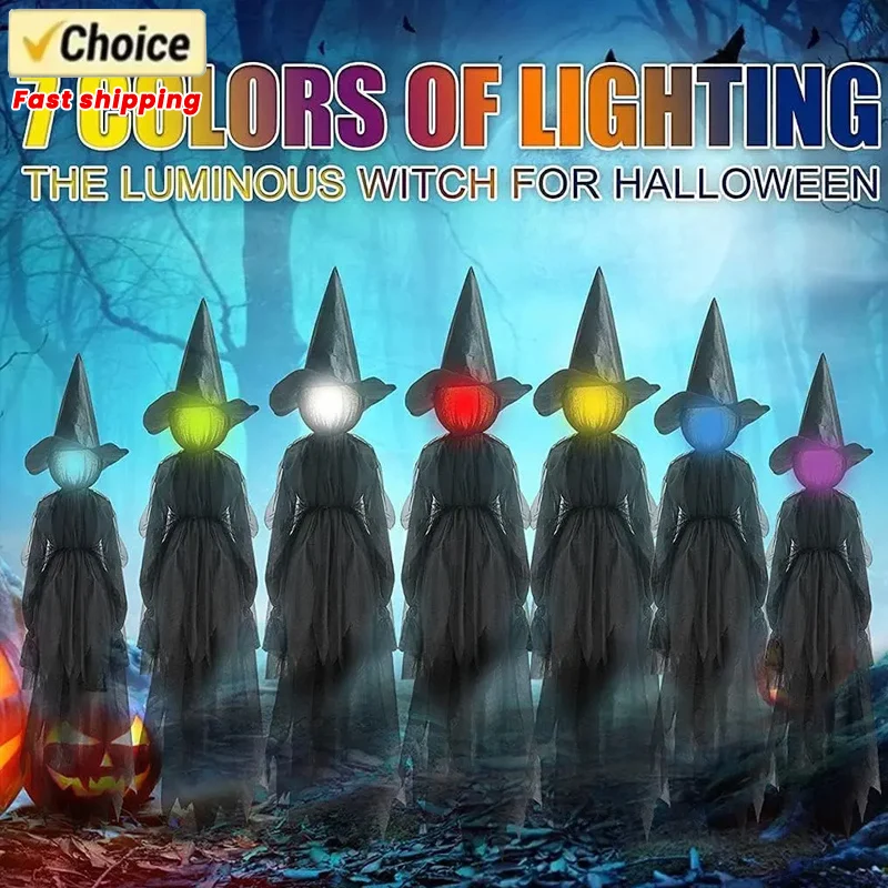 1 5 М Хэллоуин Кричащая Ведьма Светящееся Украшение Голосовая Активация Жуткие