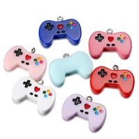 10pcslot colorful gamepad resin charms cute pendants for diy keychain earings necklace pendant jewlery making accessories