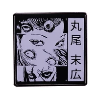 marao mahiro horror black and white manga enamel pin wrap clothes lapel brooch fine badge fashion jewelry friend gift