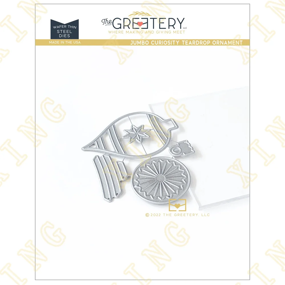 

Metal Cutting Dies Scrapbook Diary Decoration Stencil Embossing Template Diy Handmade 2022 Jumbo Curiosity Teardrop Ornament