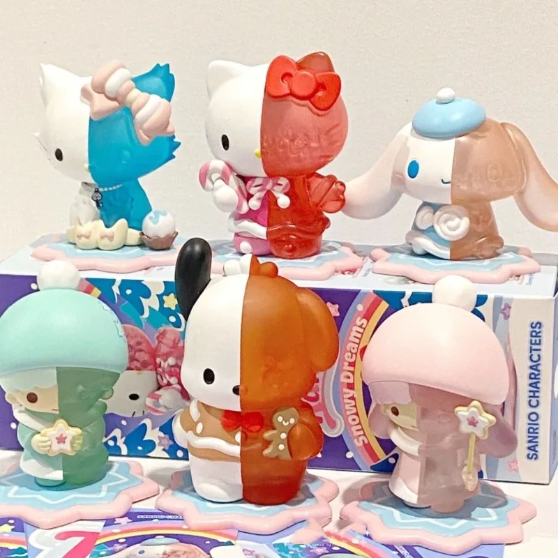 

Genuine Sanrio Candy Winter Snow Dream Series Blind Box Trendy Toy Cinnamoroll Pochacco Hello Kitty Kawaii Figure Girls Gift
