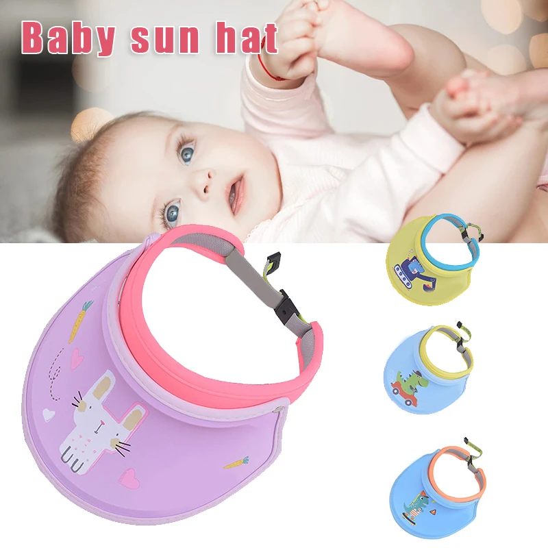 

Summer Hats Outdoor Beach Caps For Kids Boys Girls Cartoon Wide Visor Empty Top Sunhat Outdoor Cute Fashion Beach Children Hats