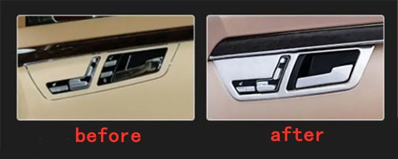 

4 шт./лот панель регулировки из нержавеющей стали и углеродного волокна для Mercedes Benz 2006-2013 W221 S300 S320 S350 S400