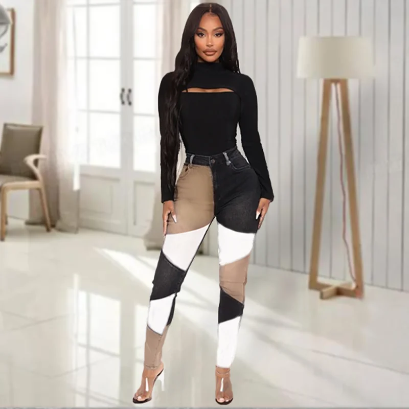 New Women's Jeans Stretch Skinny Khaki Black Denim Jean Sexy Mom Female Woman Elastic Office Fashion Trendy Streetwear Slim Fit