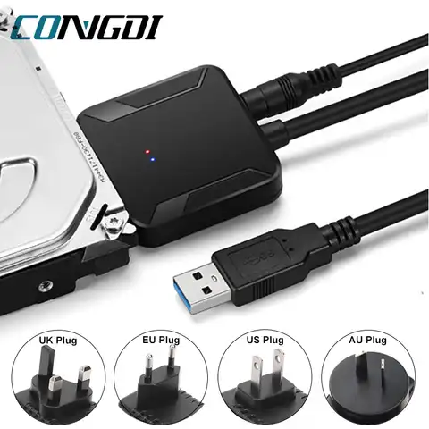 Кабель-Переходник USB 3,0 к Sata 3, кабель-конвертер USB3.0 для жесткого диска Samsung Seagate WD 2,5 3,5 HDD SSD адаптер