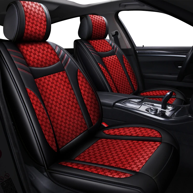 

SUV Quality Artificial Leather+Flax Car Seat Cover Set Car Interior Accessories for Dodge Charger Challenger Caliber Avenger