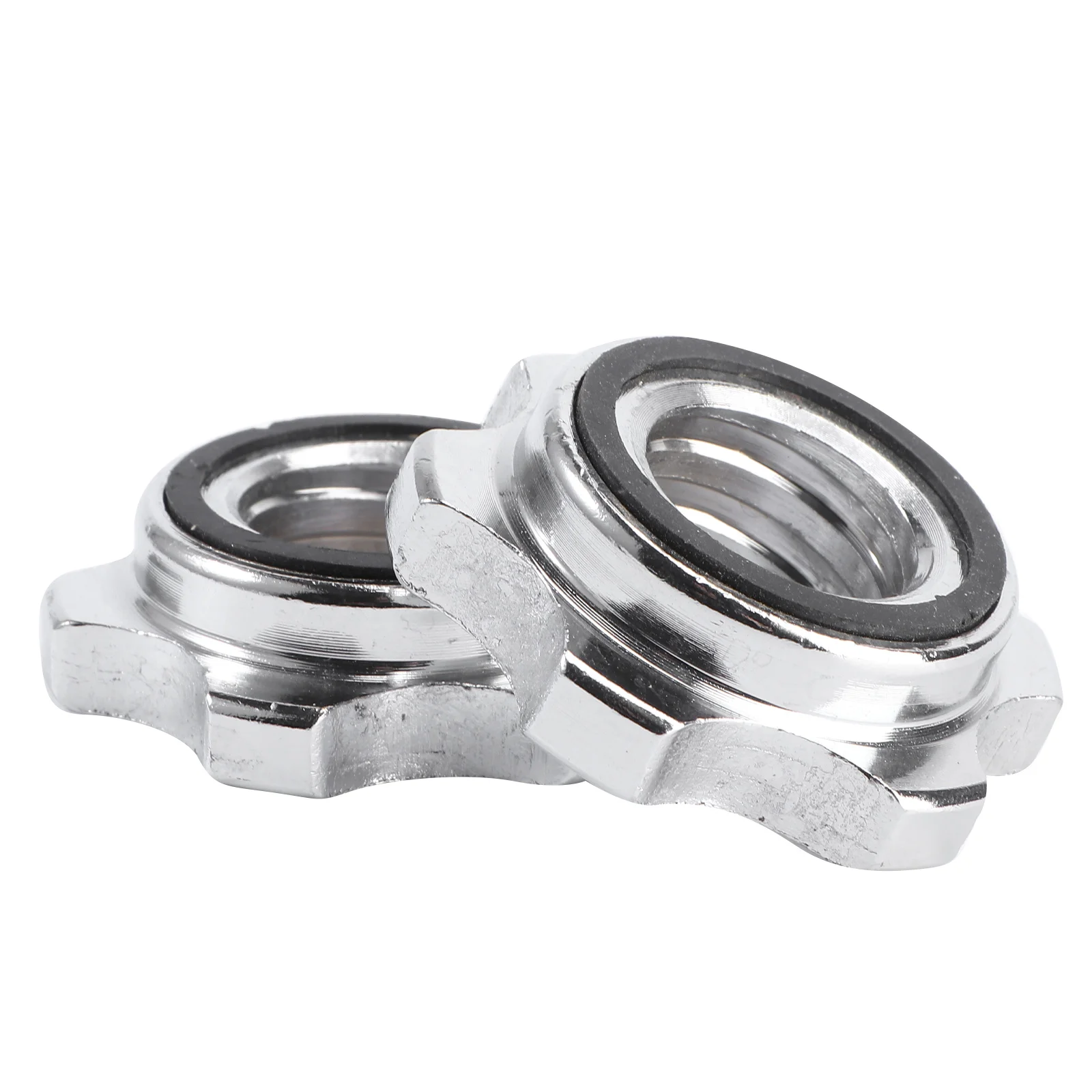 

2PCS 2.5cm Casting Iron Hex Nuts Anti-slip Spin-Lock Collar Screw for Barbell Dumbell Weight Lifting (Silver)