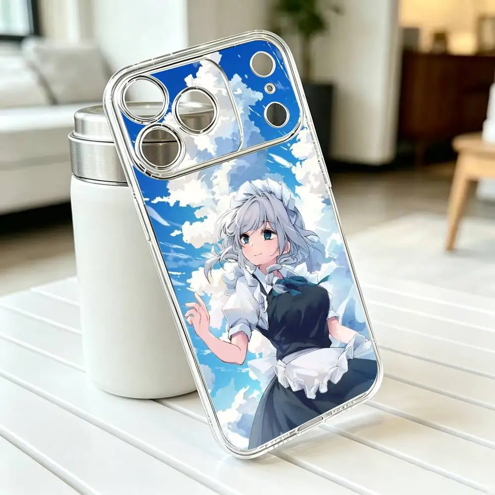 Фото Чехол для телефона Izayoi Sakuya-A TOUHOU Project для iPhone 17 16 15 14 13 12 11 Mini Pro Max Plus, прозрачный, в подарок №4