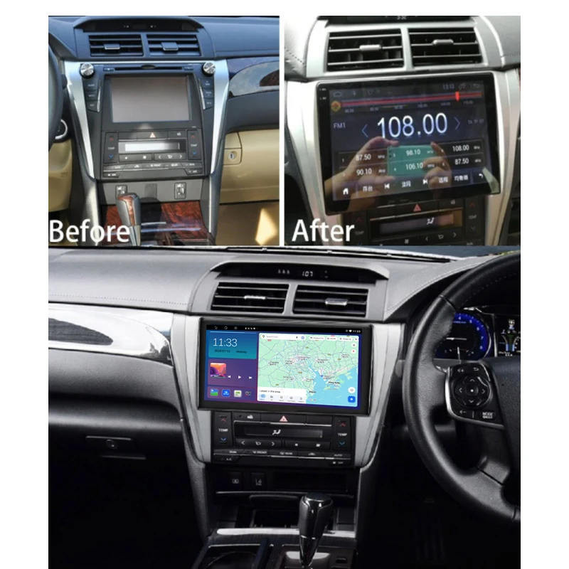 Фото Автомагнитола 10 дюймов для Toyota Aurion 2015-2018 с беспроводным CarPlay, Apple Android 15, GPS, управлением с руля, Bluetooth №4