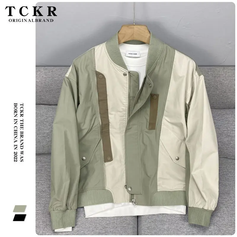 

Maden Cargo Retro MA-1 Bomber Flight Jackets Army Green Black Standing Collar Pilot Baseball Coat Zipper Pocket Tops Clothes