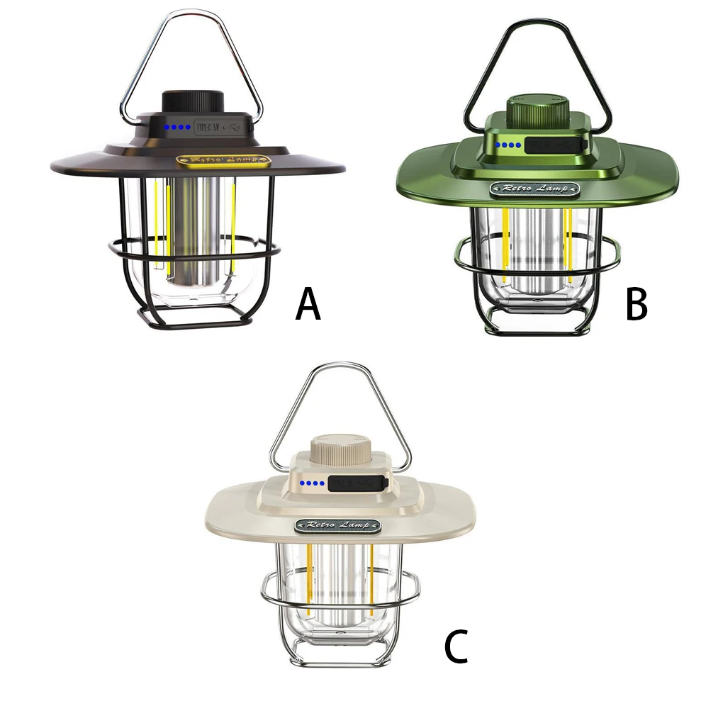 

Винтажный фонарь для кемпинга, освещение палатки, светодиодный подвесной крючок, путешествия, декоративное экстренное наружное украшение, ...