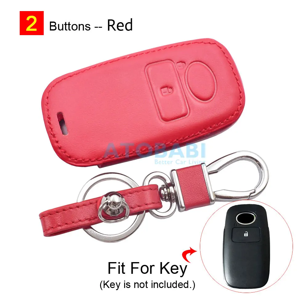 

Кожаные чехлы для ключей автомобиля ATOBABI для Daihatsu Rocky Tanto Toyota Raize Rubber 2020 2, 4 кнопки, защитный чехол для умного пульта дистанционного управления