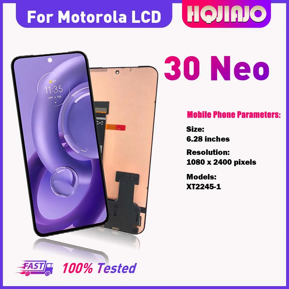 Фото 6,28-дюймовый AMOLED LCD-дисплей для Motorola Edge 30 Neo XT2245-1 без рамки, сенсорный экран, дигитайзер, комплект для замены, 100% протестировано №5